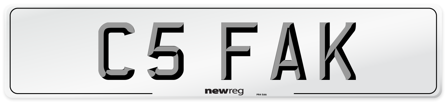 C5 FAK Number Plate from New Reg